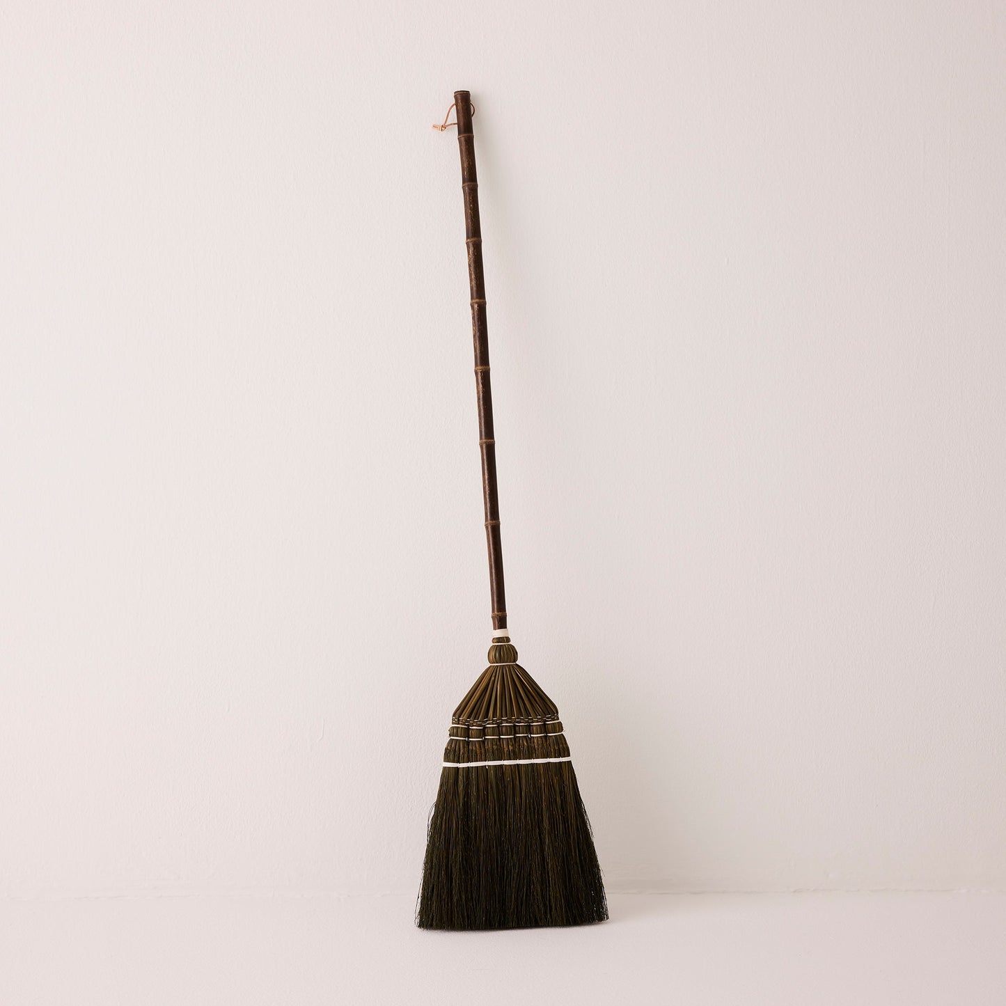 Bamboo Handle Broom - Olive & White