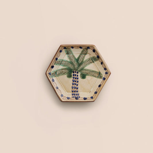 Royal Palm Hexagon Dessert Plate