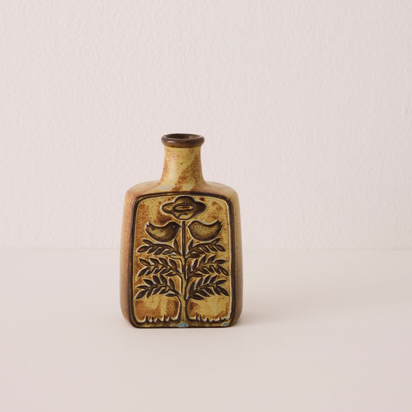 Triangle and Bird Relief Vase
