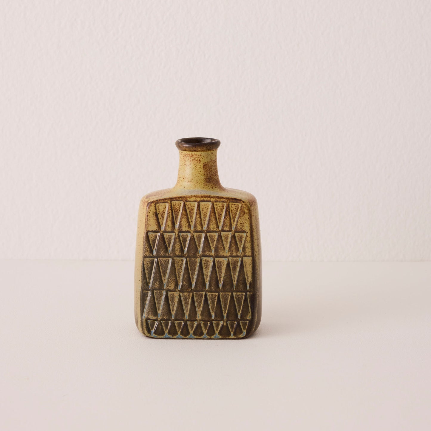 Triangle and Bird Relief Vase