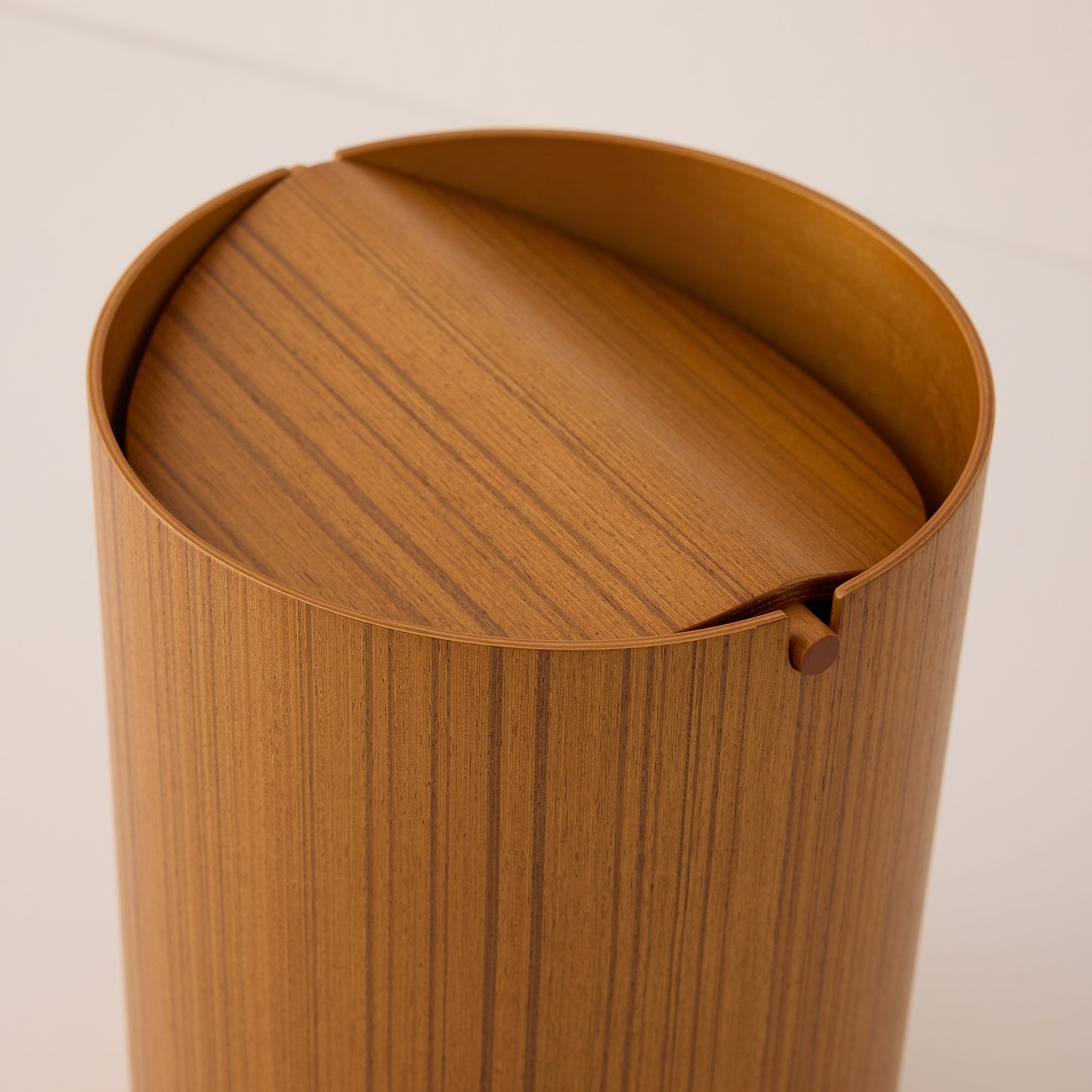 Wooden Waste Basket with Lid - Small